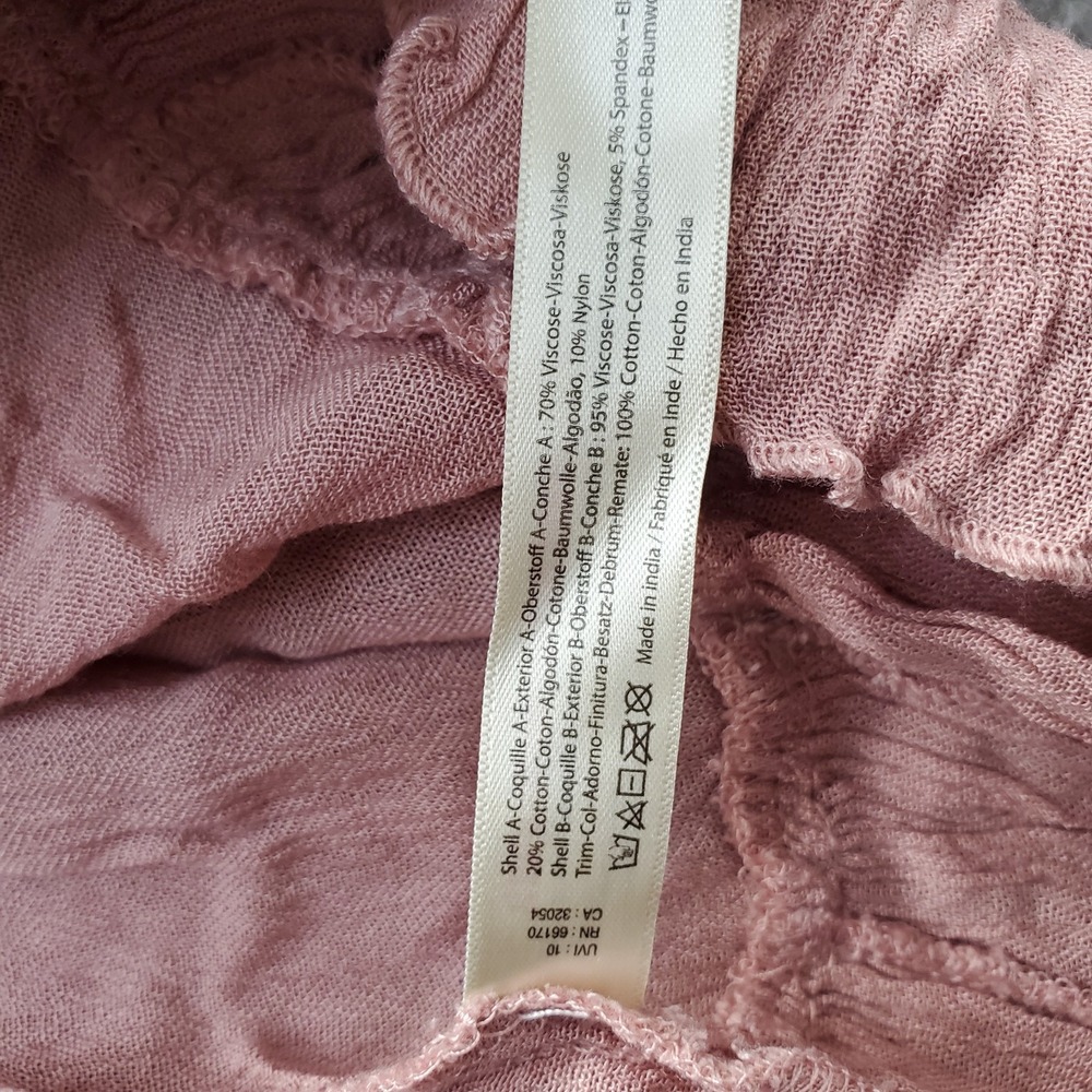 Free People Adella Slip Dress Womens XS Pink Lace‎ Detail Ruffle Smocked Back - Picture 5 of 9